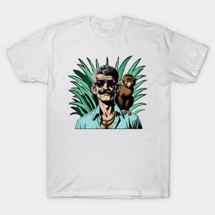 Man and Monkey in the jungle T-Shirt